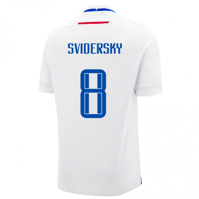 Danxen Mænd Slovakiet Martin Svidersky #8 Hvid Udebane Spillertrøjer 24-26 Trøje T-Shirt
