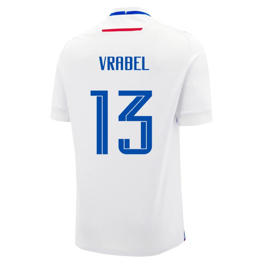 Danxen Mænd Slovakiet Viliam Vrabel #13 Hvid Udebane Spillertrøjer 24-26 Trøje T-Shirt
