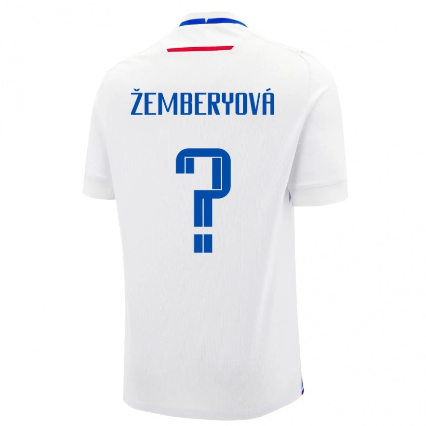 Danxen Mænd Slovakiet Laura Žemberyová #0 Hvid Udebane Spillertrøjer 24-26 Trøje T-Shirt