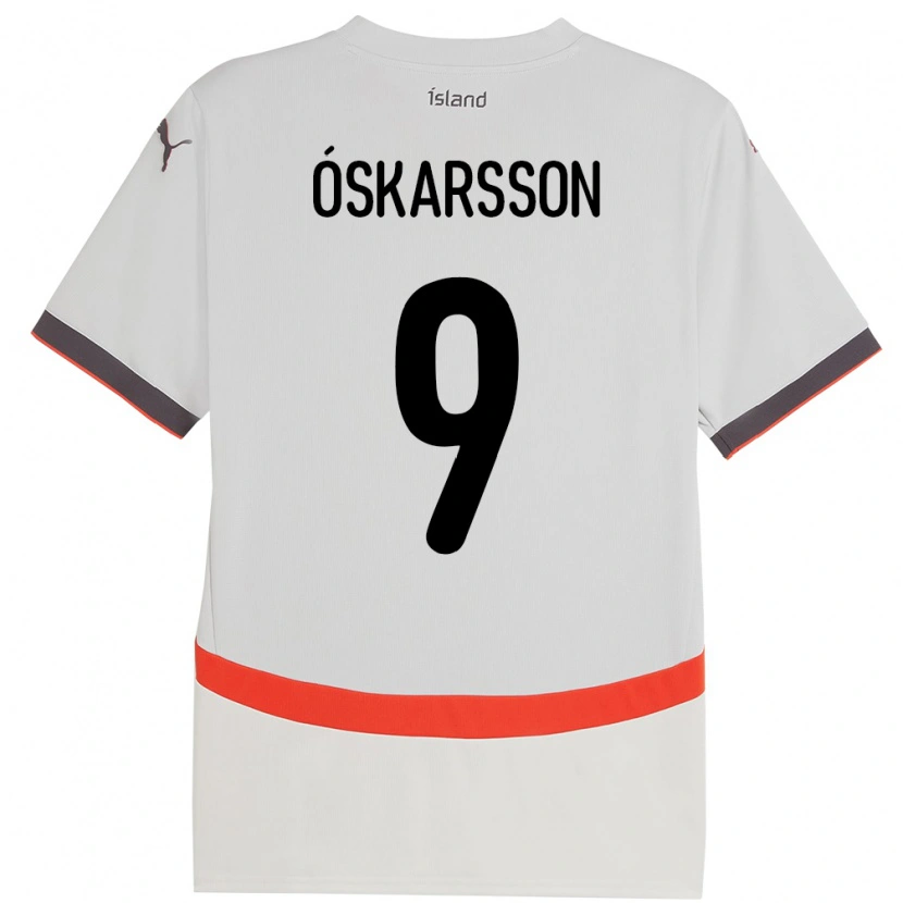 Danxen Mænd Island Orri Óskarsson #9 Hvid Udebane Spillertrøjer 24-26 Trøje T-Shirt