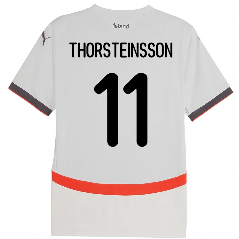 Danxen Mænd Island Jón Dagur Thorsteinsson #11 Hvid Udebane Spillertrøjer 24-26 Trøje T-Shirt