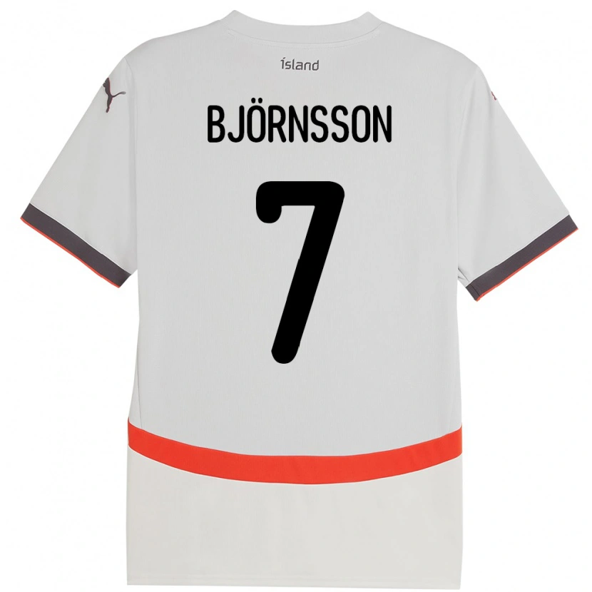 Danxen Mænd Island Benjamin Björnsson #7 Hvid Udebane Spillertrøjer 24-26 Trøje T-Shirt