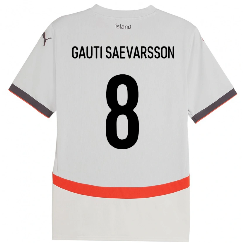 Danxen Mænd Island Gudmar Gauti Saevarsson #8 Hvid Udebane Spillertrøjer 24-26 Trøje T-Shirt
