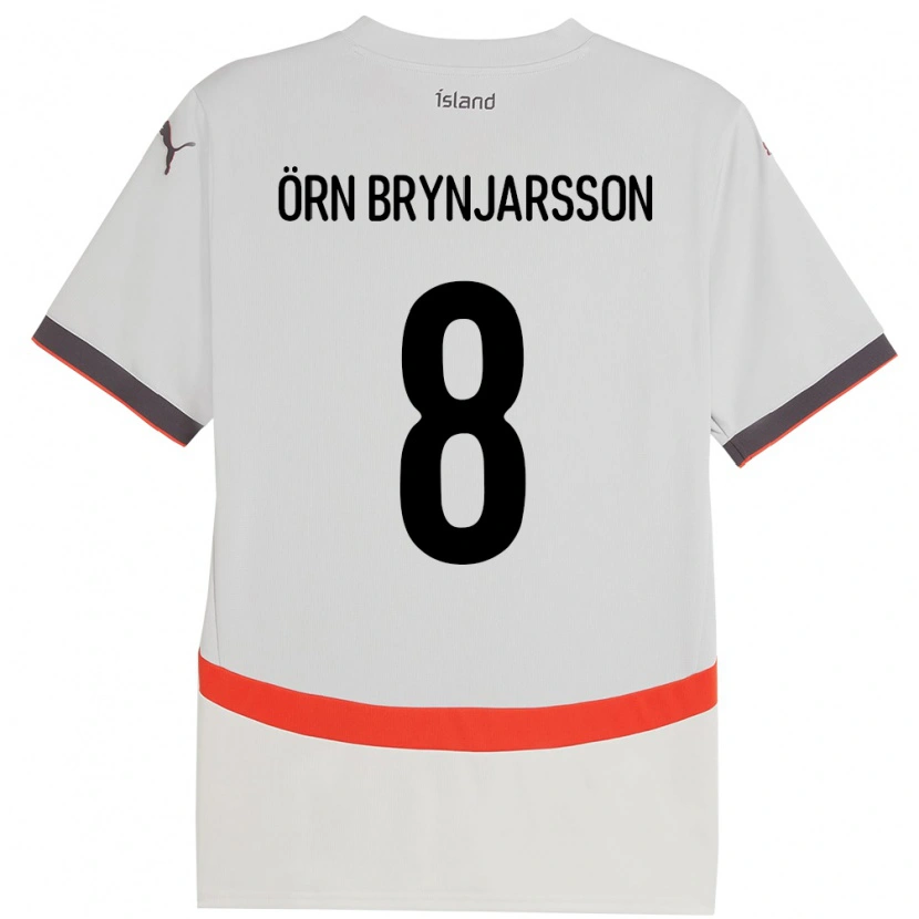 Danxen Mænd Island Bjarki Örn Brynjarsson #8 Hvid Udebane Spillertrøjer 24-26 Trøje T-Shirt