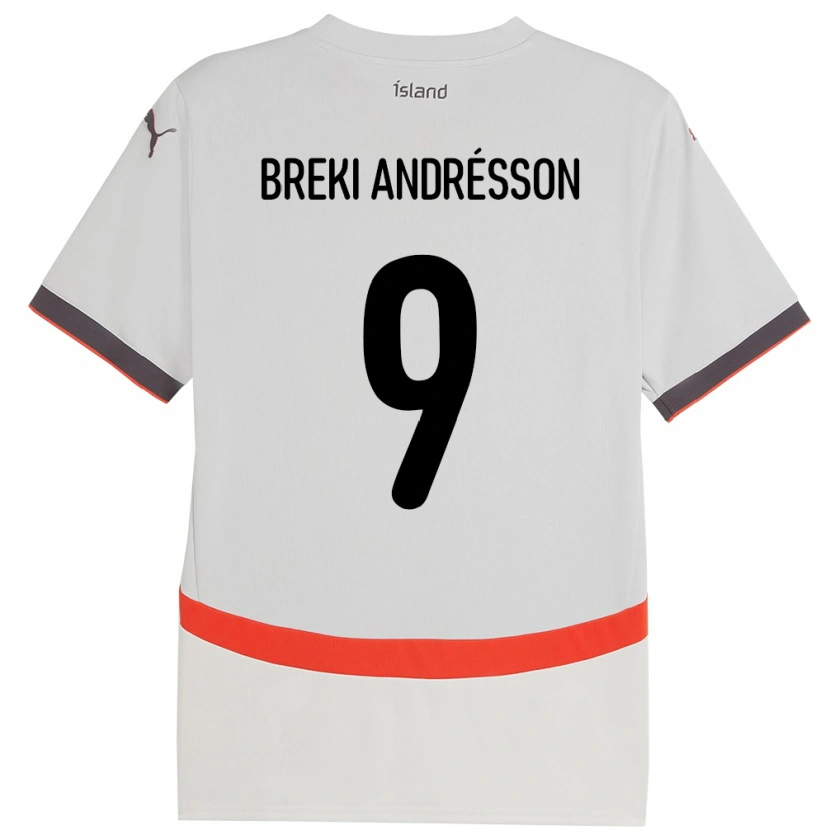 Danxen Mænd Island Benoný Breki Andrésson #9 Hvid Udebane Spillertrøjer 24-26 Trøje T-Shirt