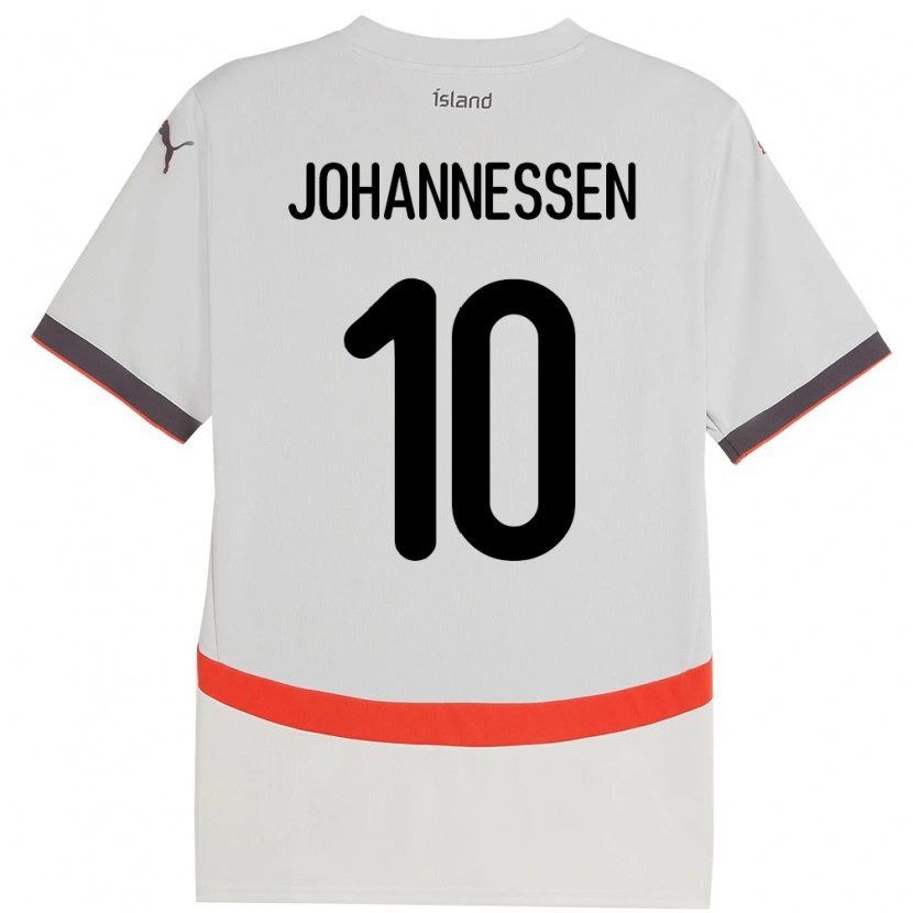 Danxen Mænd Island Tómas Johannessen #10 Hvid Udebane Spillertrøjer 24-26 Trøje T-Shirt