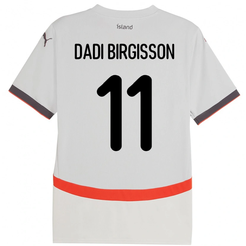 Danxen Mænd Island Adolf Dadi Birgisson #11 Hvid Udebane Spillertrøjer 24-26 Trøje T-Shirt
