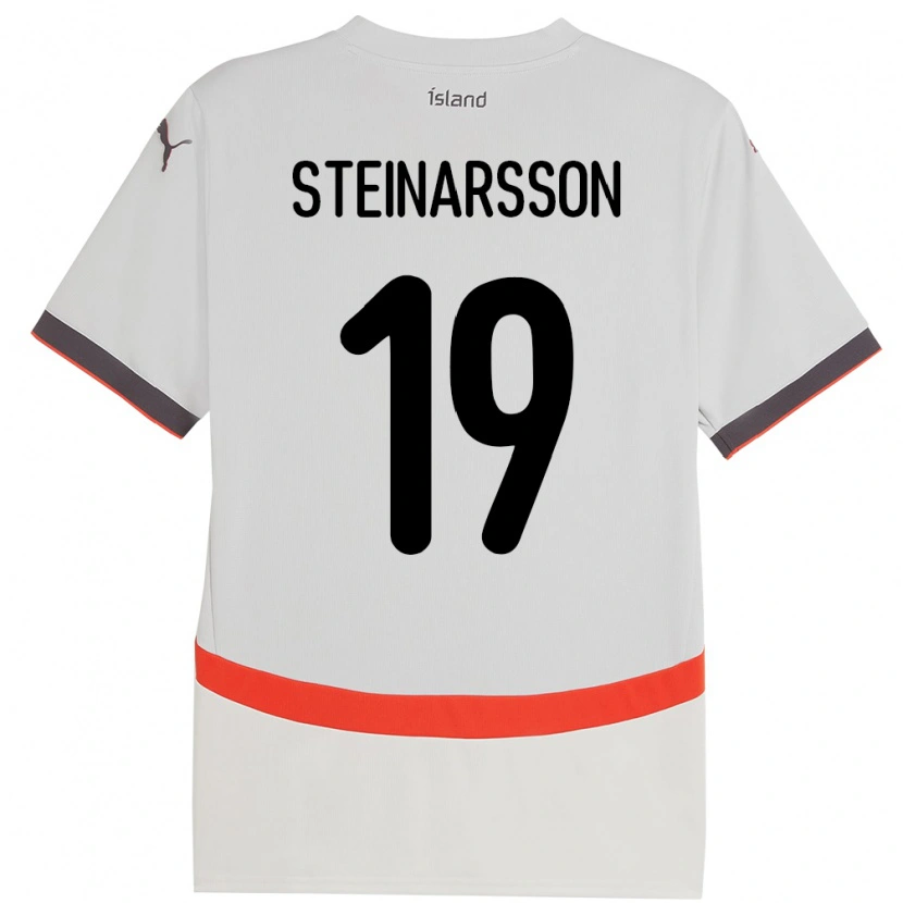Danxen Mænd Island Ásgeir Steinn Steinarsson #19 Hvid Udebane Spillertrøjer 24-26 Trøje T-Shirt