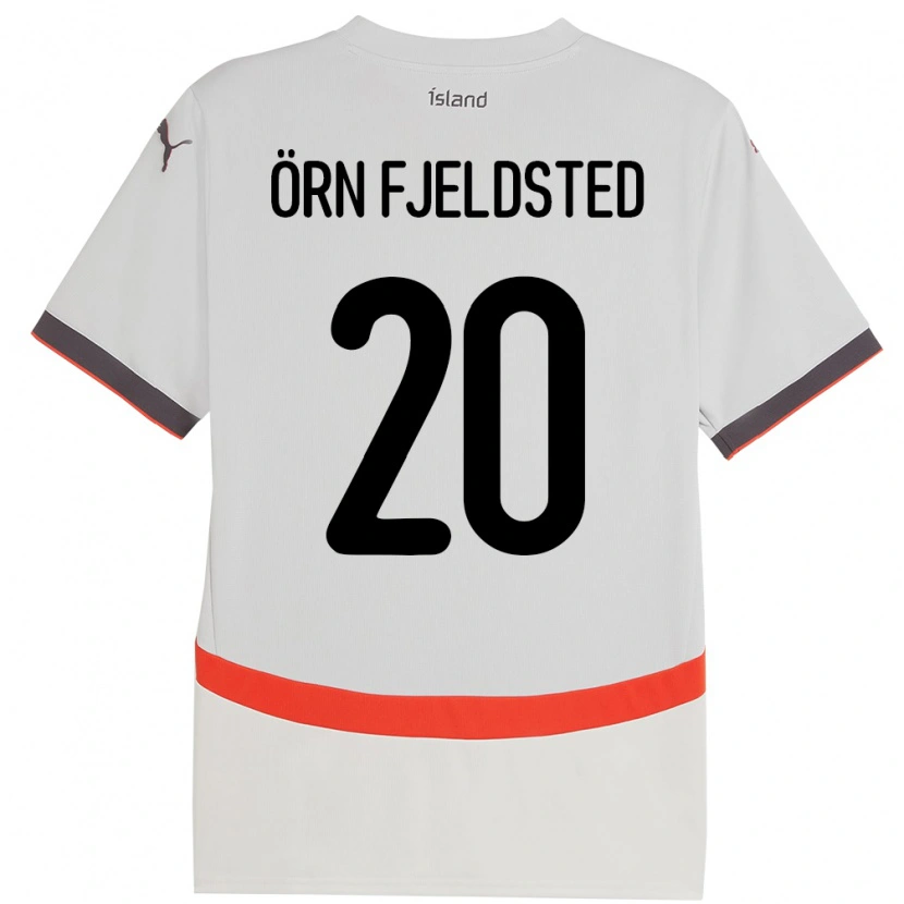 Danxen Mænd Island Dagur Örn Fjeldsted #20 Hvid Udebane Spillertrøjer 24-26 Trøje T-Shirt