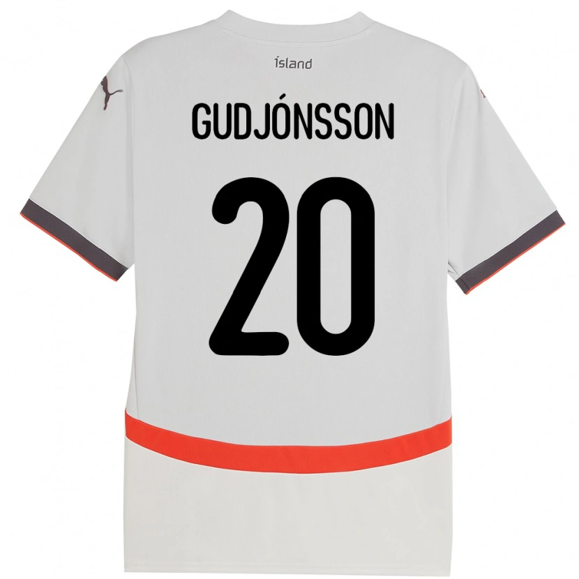 Danxen Mænd Island Alexander Máni Gudjónsson #20 Hvid Udebane Spillertrøjer 24-26 Trøje T-Shirt