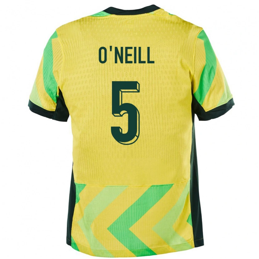 Danxen Kvinder Australien Aiden O'neill #5 Gylden Hjemmebane Spillertrøjer 24-26 Trøje T-Shirt
