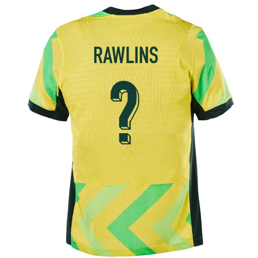 Danxen Kvinder Australien Joshua Rawlins #0 Gylden Hjemmebane Spillertrøjer 24-26 Trøje T-Shirt