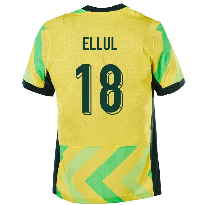 Danxen Kvinder Australien Noah Ellul #18 Gylden Hjemmebane Spillertrøjer 24-26 Trøje T-Shirt