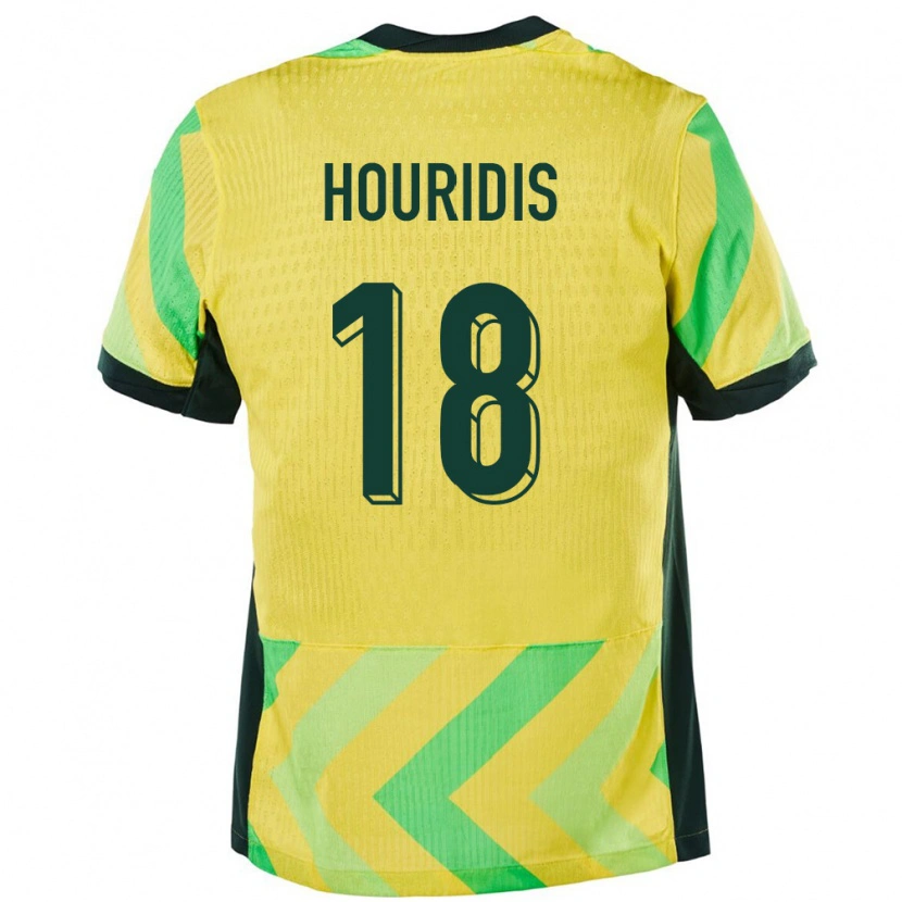 Danxen Kvinder Australien James Houridis #18 Gylden Hjemmebane Spillertrøjer 24-26 Trøje T-Shirt