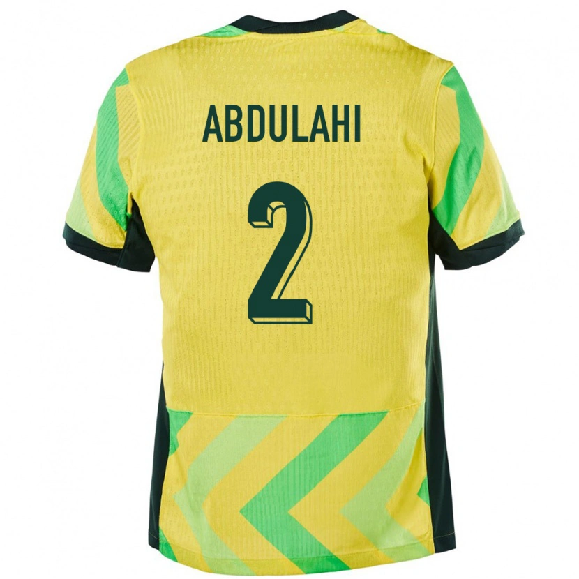 Danxen Kvinder Australien Idrus Abdulahi #2 Gylden Hjemmebane Spillertrøjer 24-26 Trøje T-Shirt