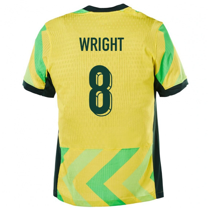 Danxen Kvinder Australien Bailey Wright #8 Gylden Hjemmebane Spillertrøjer 24-26 Trøje T-Shirt