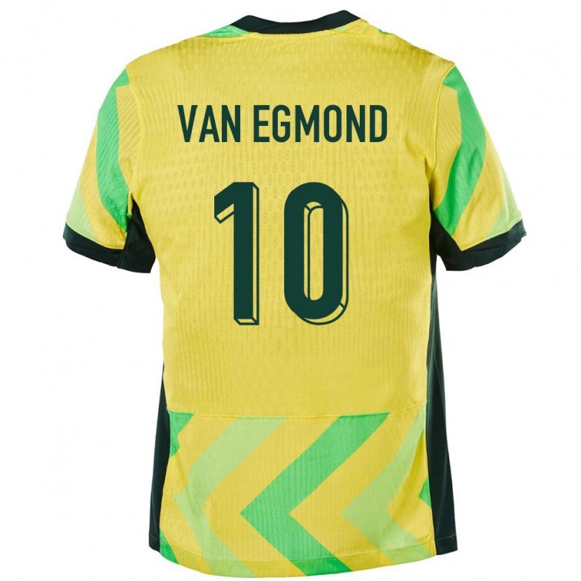 Danxen Kvinder Australien Emily Van Egmond #10 Gylden Hjemmebane Spillertrøjer 24-26 Trøje T-Shirt