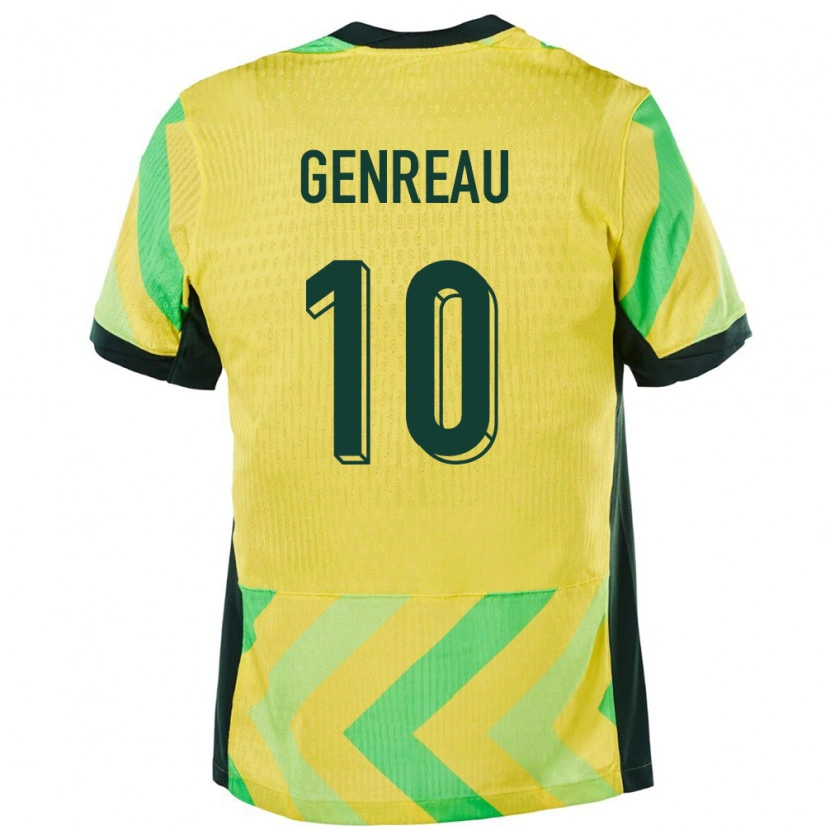 Danxen Kvinder Australien Denis Genreau #10 Gylden Hjemmebane Spillertrøjer 24-26 Trøje T-Shirt