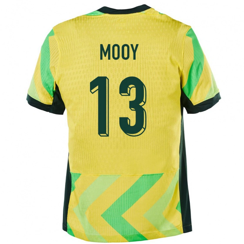 Danxen Kvinder Australien Aaron Mooy #13 Gylden Hjemmebane Spillertrøjer 24-26 Trøje T-Shirt