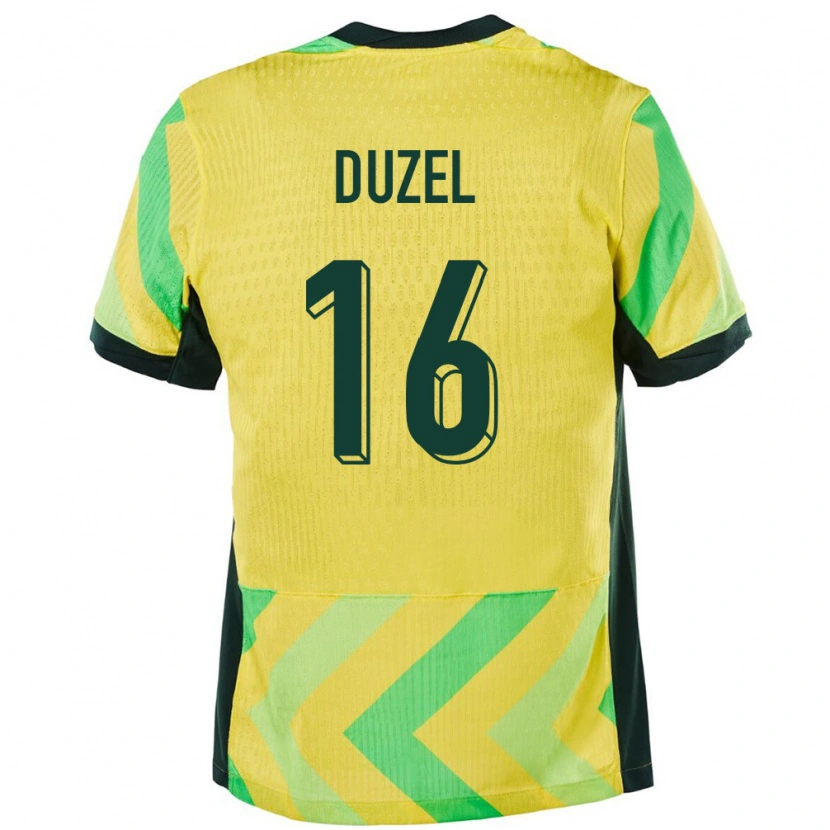 Danxen Kvinder Australien Luke Duzel #16 Gylden Hjemmebane Spillertrøjer 24-26 Trøje T-Shirt