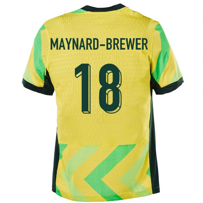 Danxen Kvinder Australien Ashley Maynard Brewer #18 Gylden Hjemmebane Spillertrøjer 24-26 Trøje T-Shirt