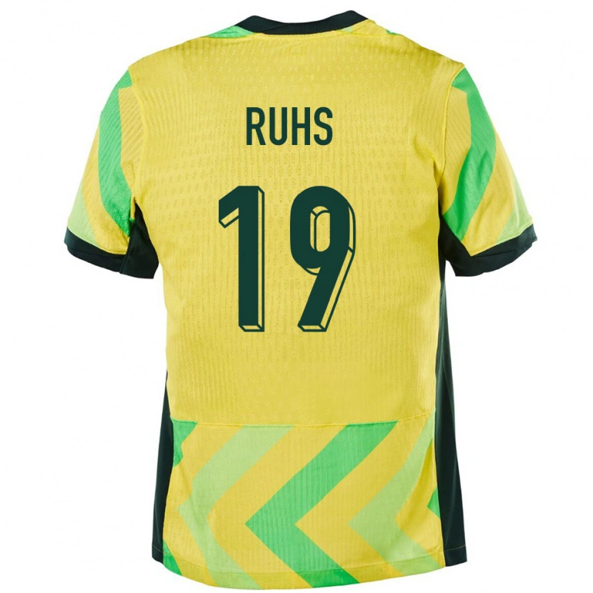 Danxen Kvinder Australien Michael Ruhs #19 Gylden Hjemmebane Spillertrøjer 24-26 Trøje T-Shirt