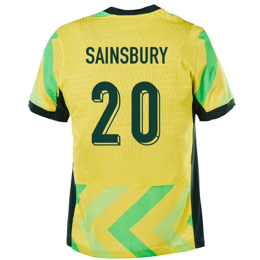 Danxen Kvinder Australien Trent Sainsbury #20 Gylden Hjemmebane Spillertrøjer 24-26 Trøje T-Shirt
