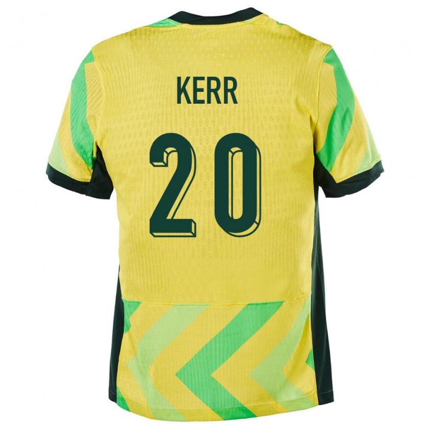 Danxen Kvinder Australien Sam Kerr #20 Gylden Hjemmebane Spillertrøjer 24-26 Trøje T-Shirt