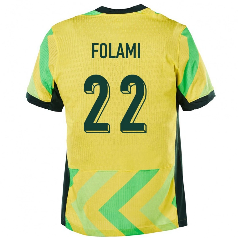 Danxen Kvinder Australien Ben Folami #22 Gylden Hjemmebane Spillertrøjer 24-26 Trøje T-Shirt