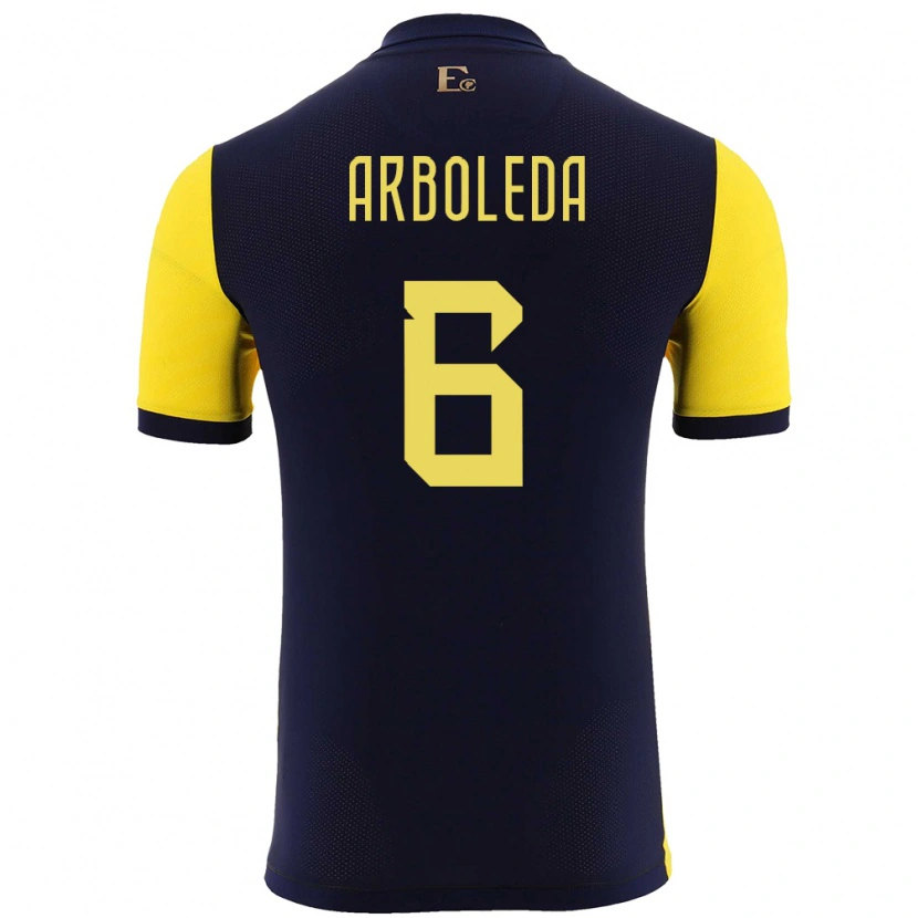 Danxen Kvinder Ecuador Edu Arboleda #6 Gul Hjemmebane Spillertrøjer 24-26 Trøje T-Shirt