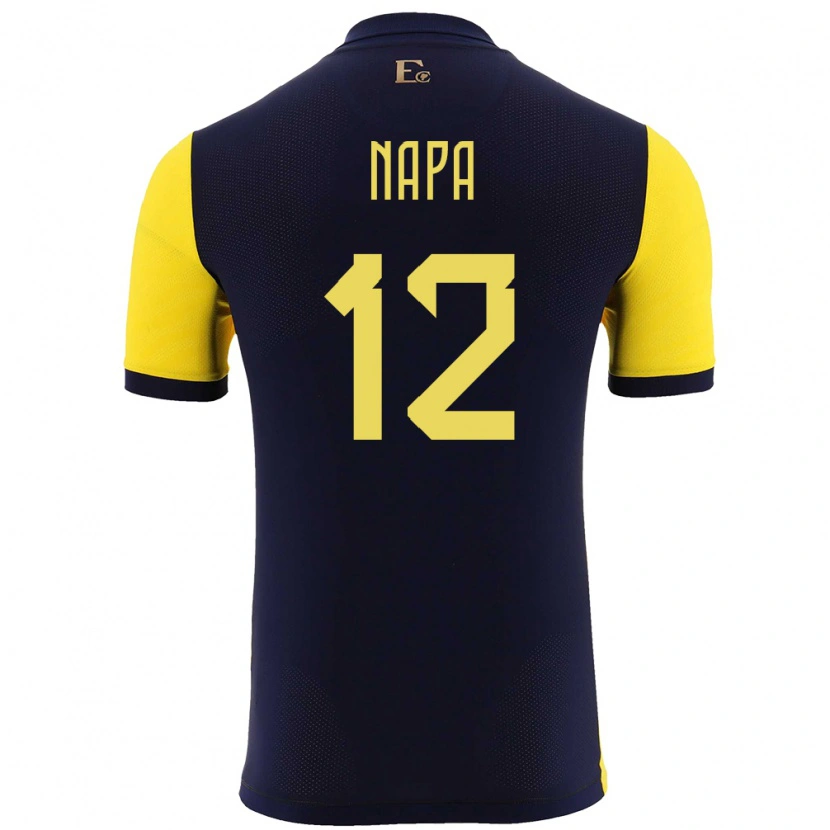 Danxen Kvinder Ecuador Gilmar Napa #12 Gul Hjemmebane Spillertrøjer 24-26 Trøje T-Shirt
