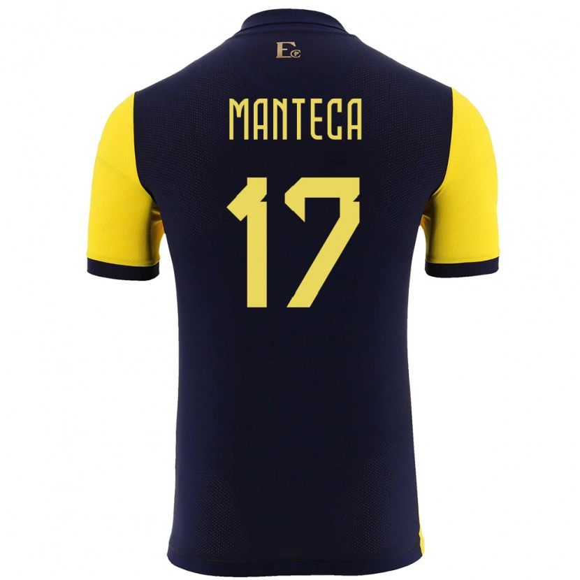 Danxen Kvinder Ecuador Demcy Manteca #17 Gul Hjemmebane Spillertrøjer 24-26 Trøje T-Shirt