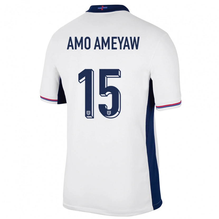 Danxen Kvinder England Samuel Amo-Ameyaw #15 Hvid Hjemmebane Spillertrøjer 24-26 Trøje T-Shirt