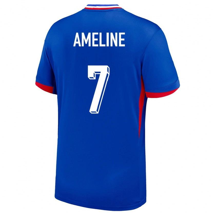 Danxen Kvinder Frankrig Soan Ameline #7 Blå Hjemmebane Spillertrøjer 24-26 Trøje T-Shirt