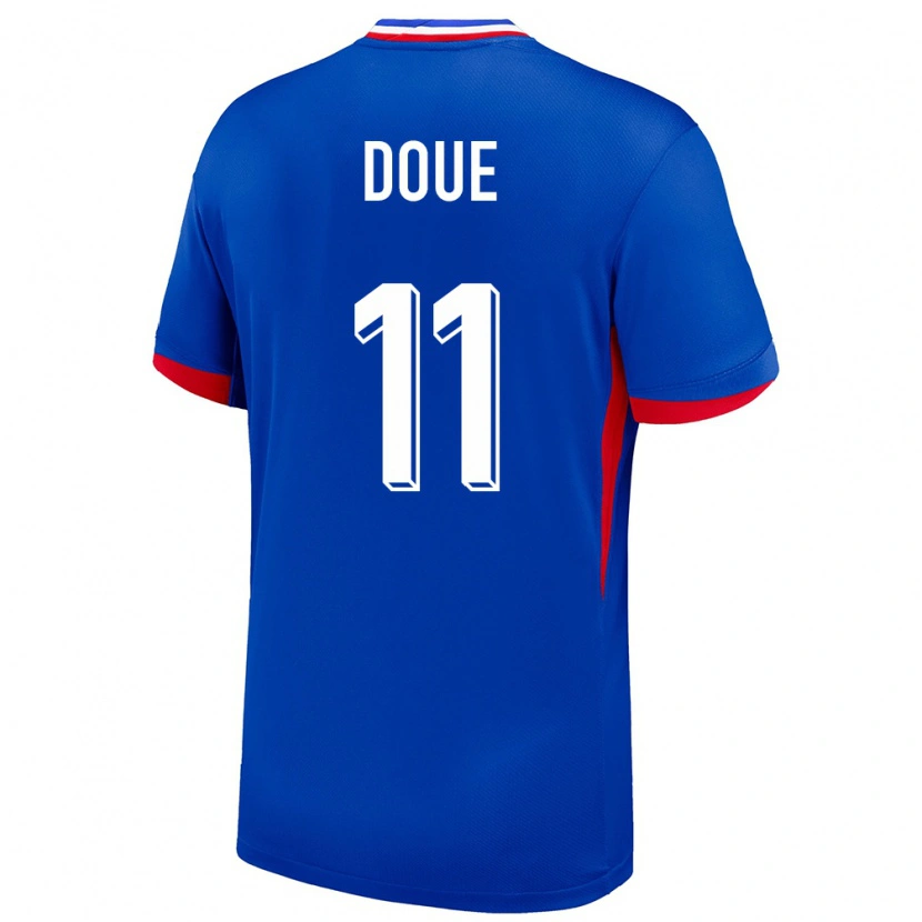 Danxen Kvinder Frankrig Désiré Doué #11 Blå Hjemmebane Spillertrøjer 24-26 Trøje T-Shirt