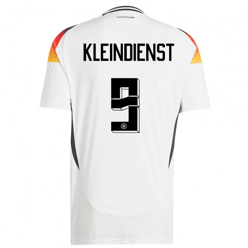 Danxen Kvinder Tyskland Tim Kleindienst #9 Hvid Hjemmebane Spillertrøjer 24-26 Trøje T-Shirt