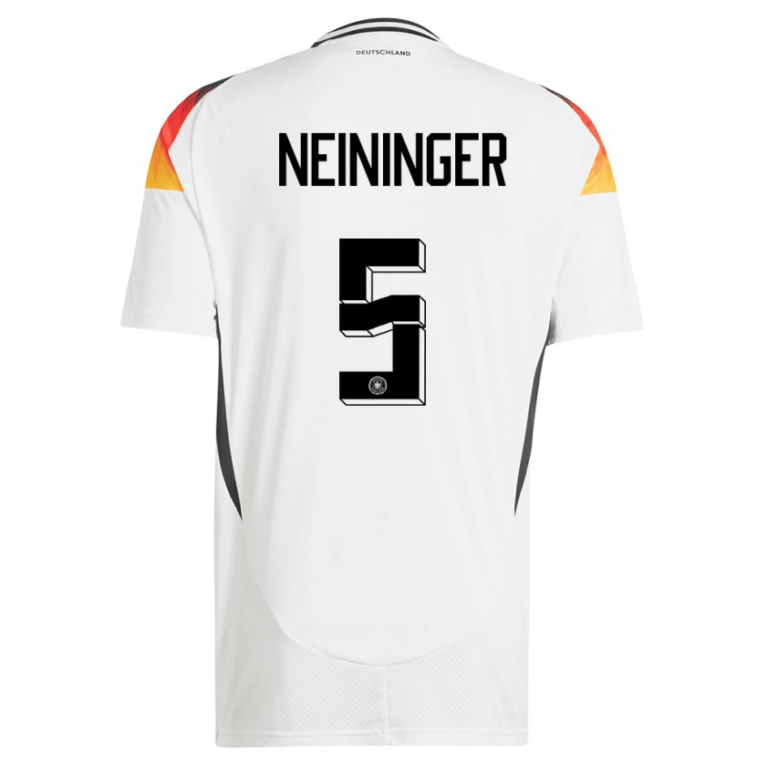 Danxen Kvinder Tyskland Till Neininger #5 Hvid Hjemmebane Spillertrøjer 24-26 Trøje T-Shirt