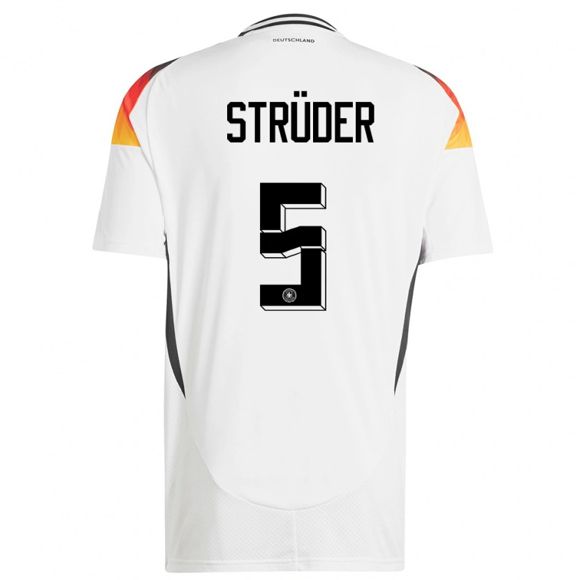 Danxen Kvinder Tyskland Mika Strüder #5 Hvid Hjemmebane Spillertrøjer 24-26 Trøje T-Shirt