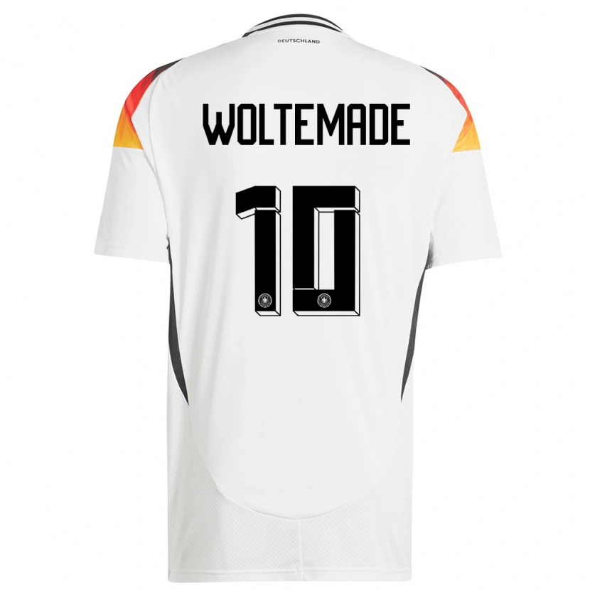 Danxen Kvinder Tyskland Nick Woltemade #10 Hvid Hjemmebane Spillertrøjer 24-26 Trøje T-Shirt