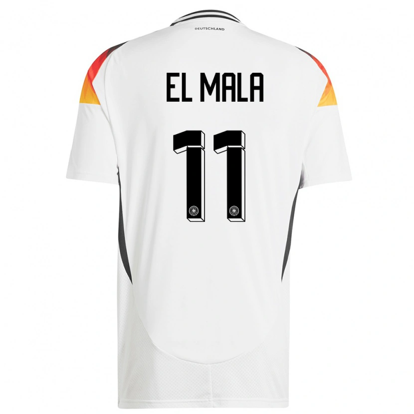 Danxen Kvinder Tyskland Said El Mala #11 Hvid Hjemmebane Spillertrøjer 24-26 Trøje T-Shirt