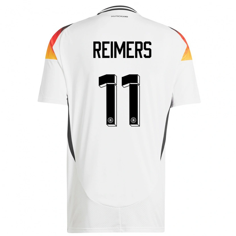 Danxen Kvinder Tyskland Moritz Reimers #11 Hvid Hjemmebane Spillertrøjer 24-26 Trøje T-Shirt