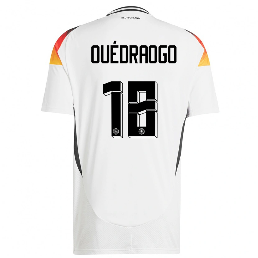 Danxen Kvinder Tyskland Assan Ouédraogo #18 Hvid Hjemmebane Spillertrøjer 24-26 Trøje T-Shirt