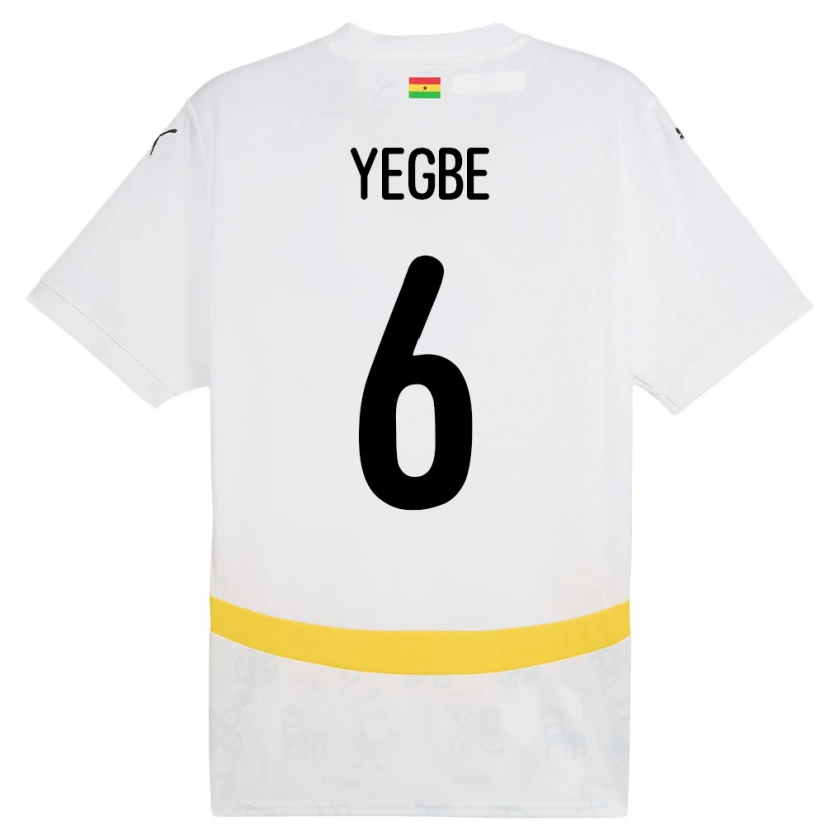 Danxen Kvinder Ghana Terry Yegbe #6 Hvid Hjemmebane Spillertrøjer 24-26 Trøje T-Shirt