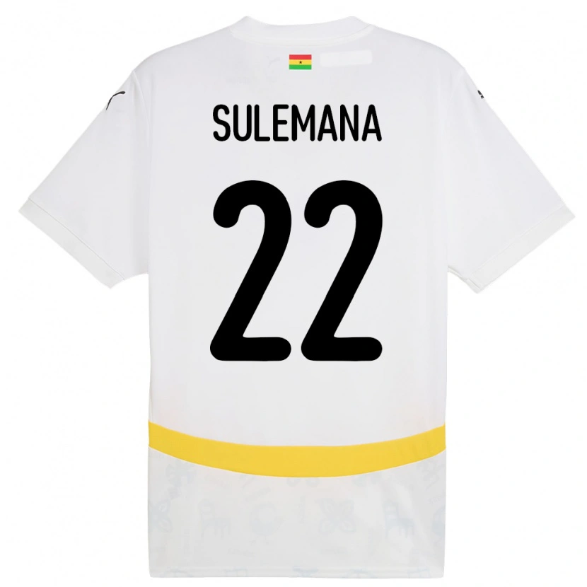 Danxen Kvinder Ghana Ibrahim Sulemana #22 Hvid Hjemmebane Spillertrøjer 24-26 Trøje T-Shirt