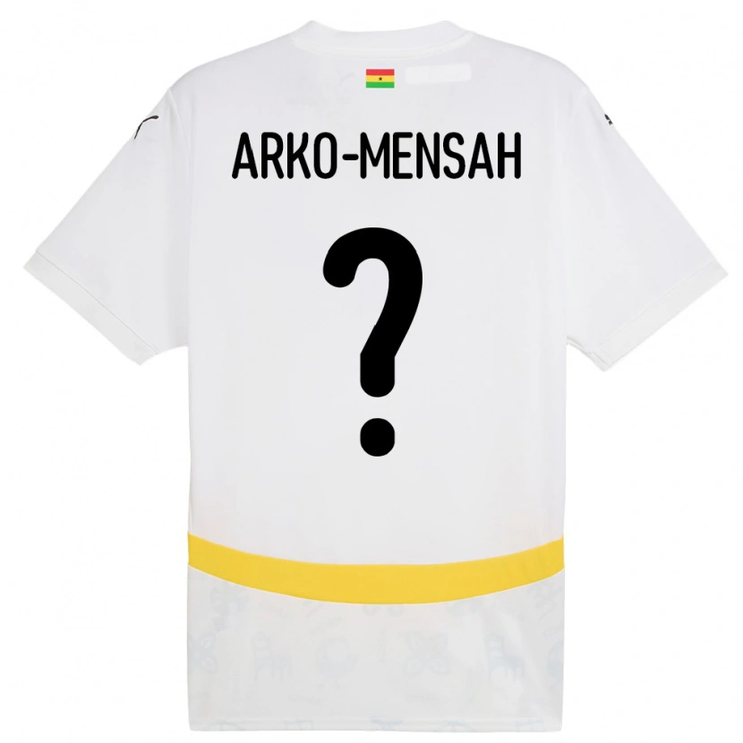 Danxen Kvinder Ghana Edmund Arko-Mensah #0 Hvid Hjemmebane Spillertrøjer 24-26 Trøje T-Shirt