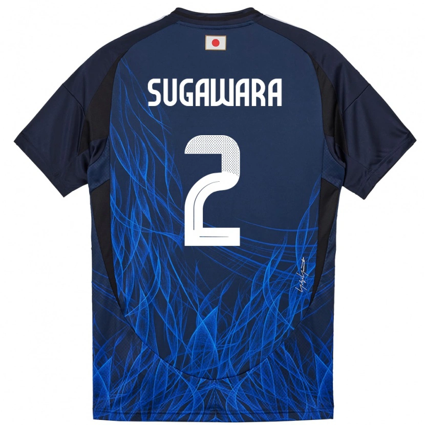 Danxen Kvinder Japan Yukinari Sugawara #2 Mørkeblå Hjemmebane Spillertrøjer 24-26 Trøje T-Shirt