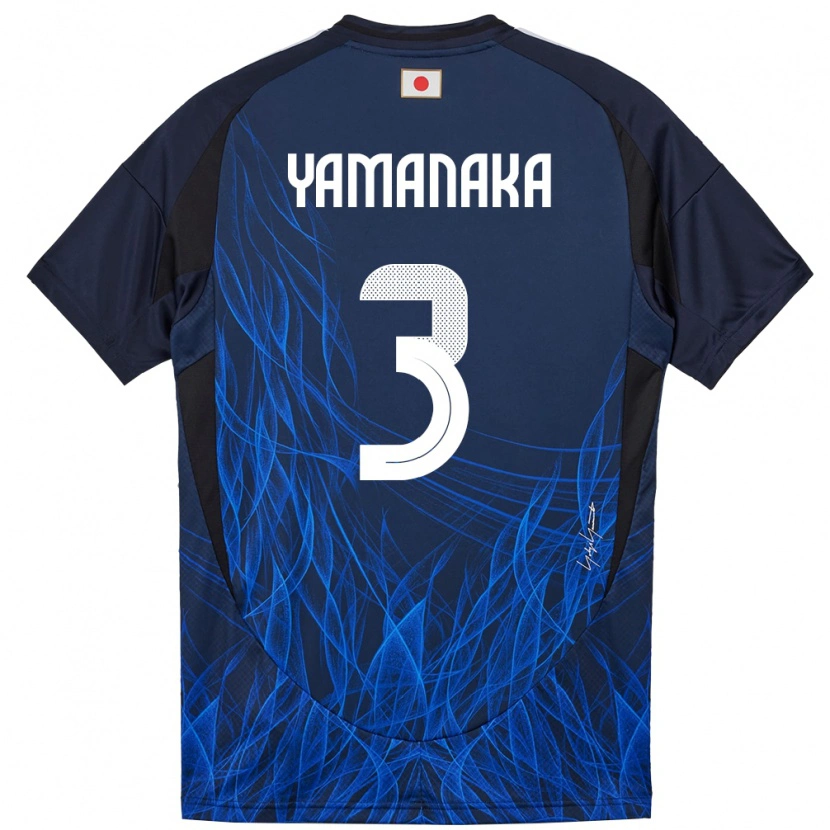 Danxen Kvinder Japan Yuki Yamanaka #3 Mørkeblå Hjemmebane Spillertrøjer 24-26 Trøje T-Shirt