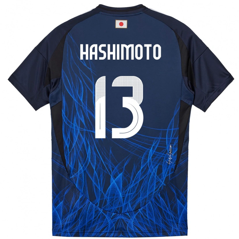 Danxen Kvinder Japan Riku Hashimoto #13 Mørkeblå Hjemmebane Spillertrøjer 24-26 Trøje T-Shirt