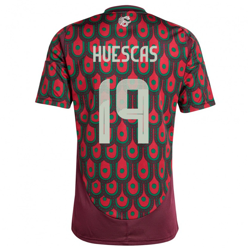 Danxen Kvinder Mexico Rodrigo Huescas #19 Rødbrun Hjemmebane Spillertrøjer 24-26 Trøje T-Shirt