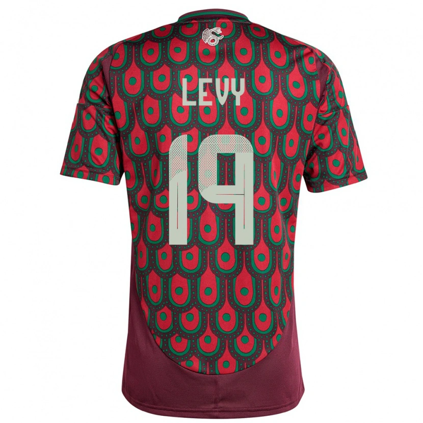 Danxen Kvinder Mexico Mateo Levy #19 Rødbrun Hjemmebane Spillertrøjer 24-26 Trøje T-Shirt